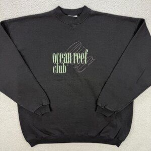 Ocean Reef Club Sweatshirt Mens Extra Large Black Sweater Hanes USA Made Vintage